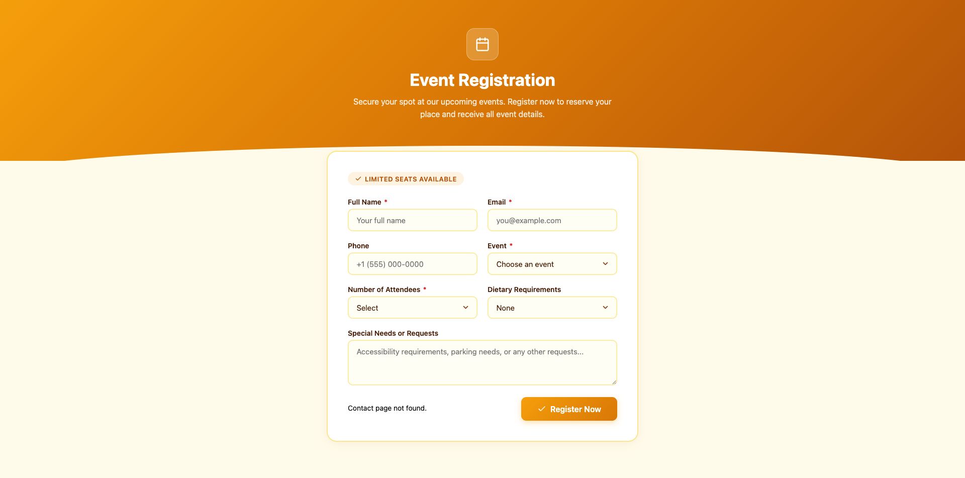 Event Registration Form