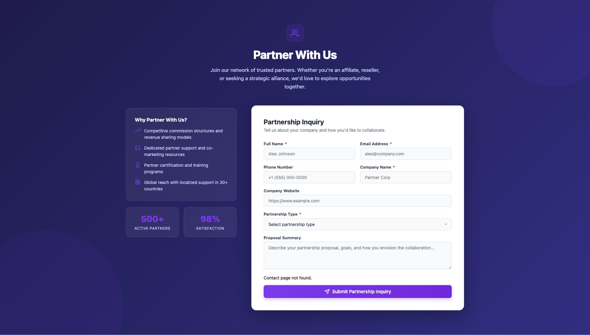 Partnership Inquiry Form