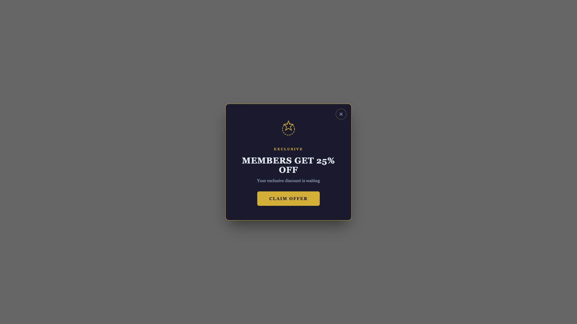 Exclusive Member Deal Popup