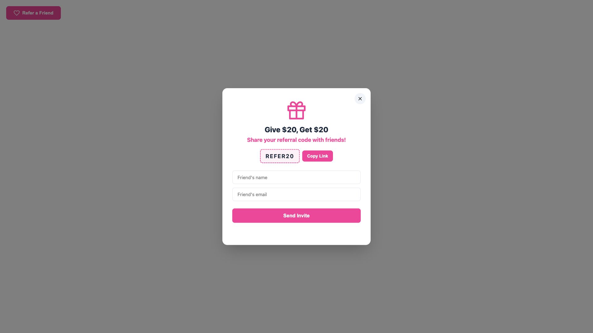 Referral Program Popup